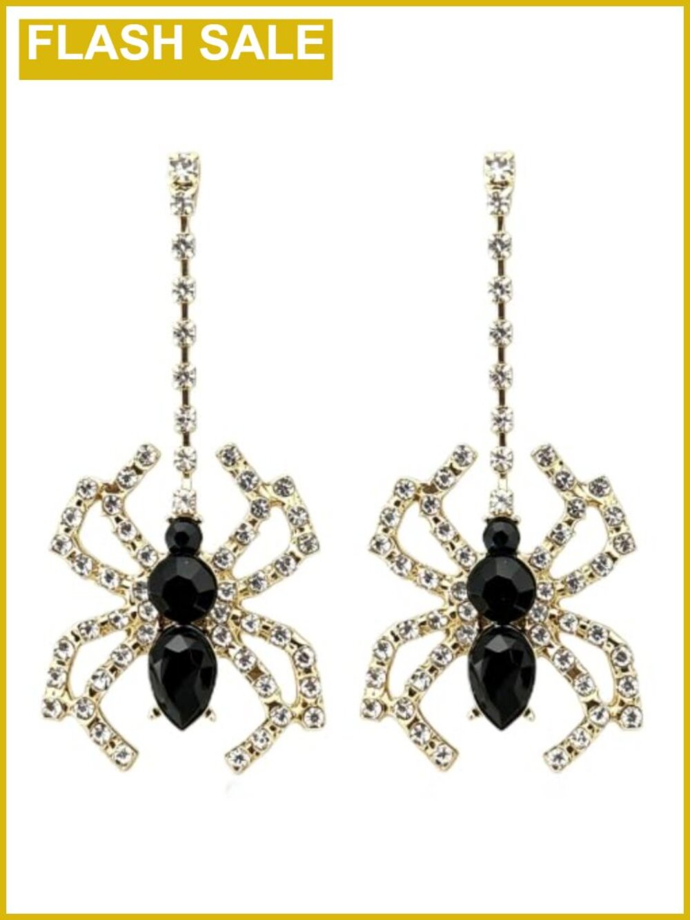 Gothic Spider Dangle Earrings Women Crystal Drop Halloween Costume Jewelry
